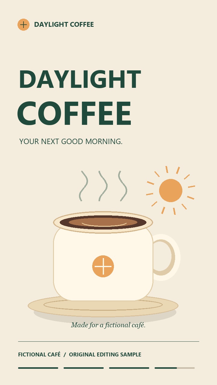 Daylight Coffee: original motion sample for a fictional café